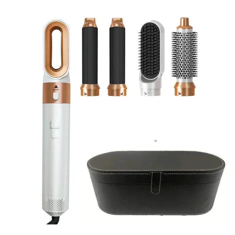 5 in 1 Hair Dryer Brush Hot Comb Set Professional Curling Iron Hair Straightener Styling Tool For Professional Hair Dryer Peaceful Pleasures Health and Wellness Gold Set 2 AU China Mainland