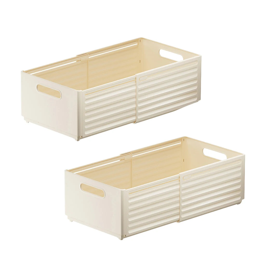 2-Pack Expandable Stackable Drawer Organizer Bins with Handles