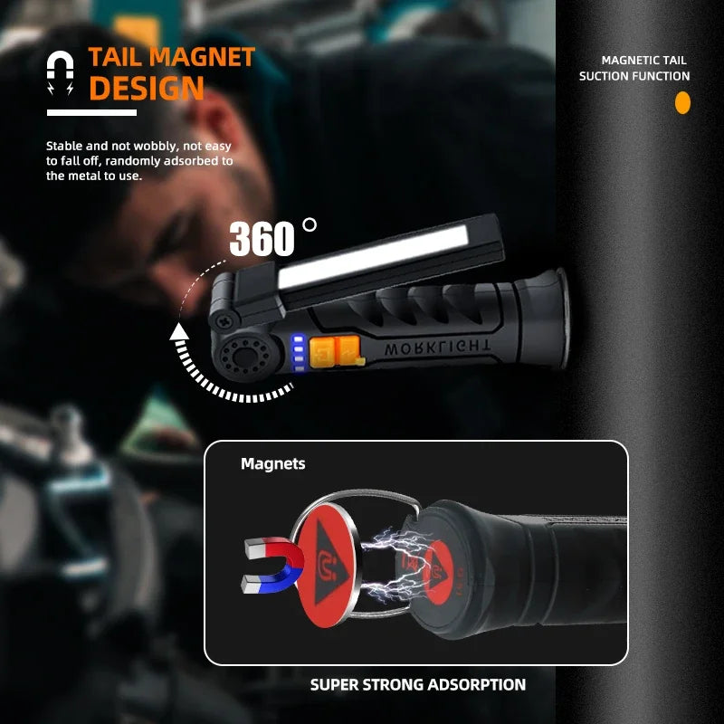 KDULIT COB LED Rechargeable Work Light | Magnetic Torch