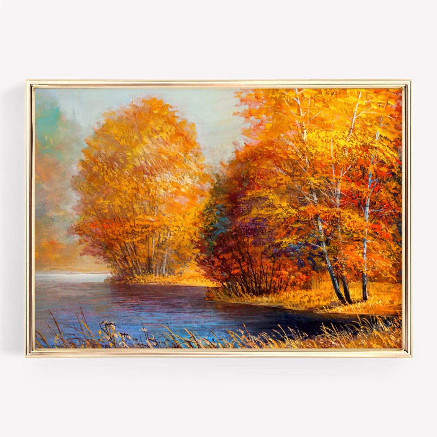 Autumn Forest Path Canvas Print | Golden Leaves Wall Art