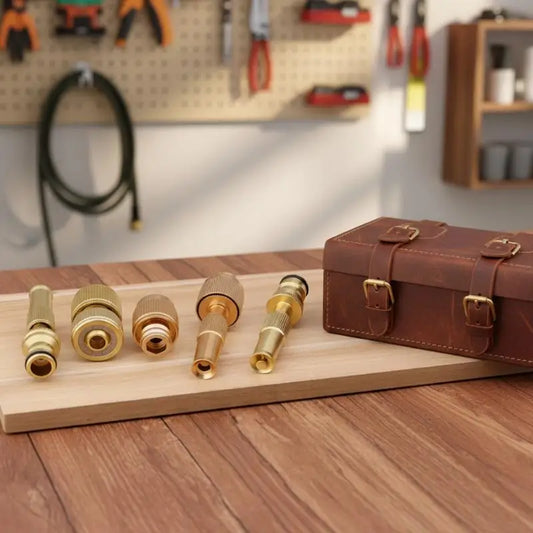 Brass High-Pressure Water Spray Nozzle | Quick Connector Garden Hose Nozzle Peaceful Pleasures Health and Wellness