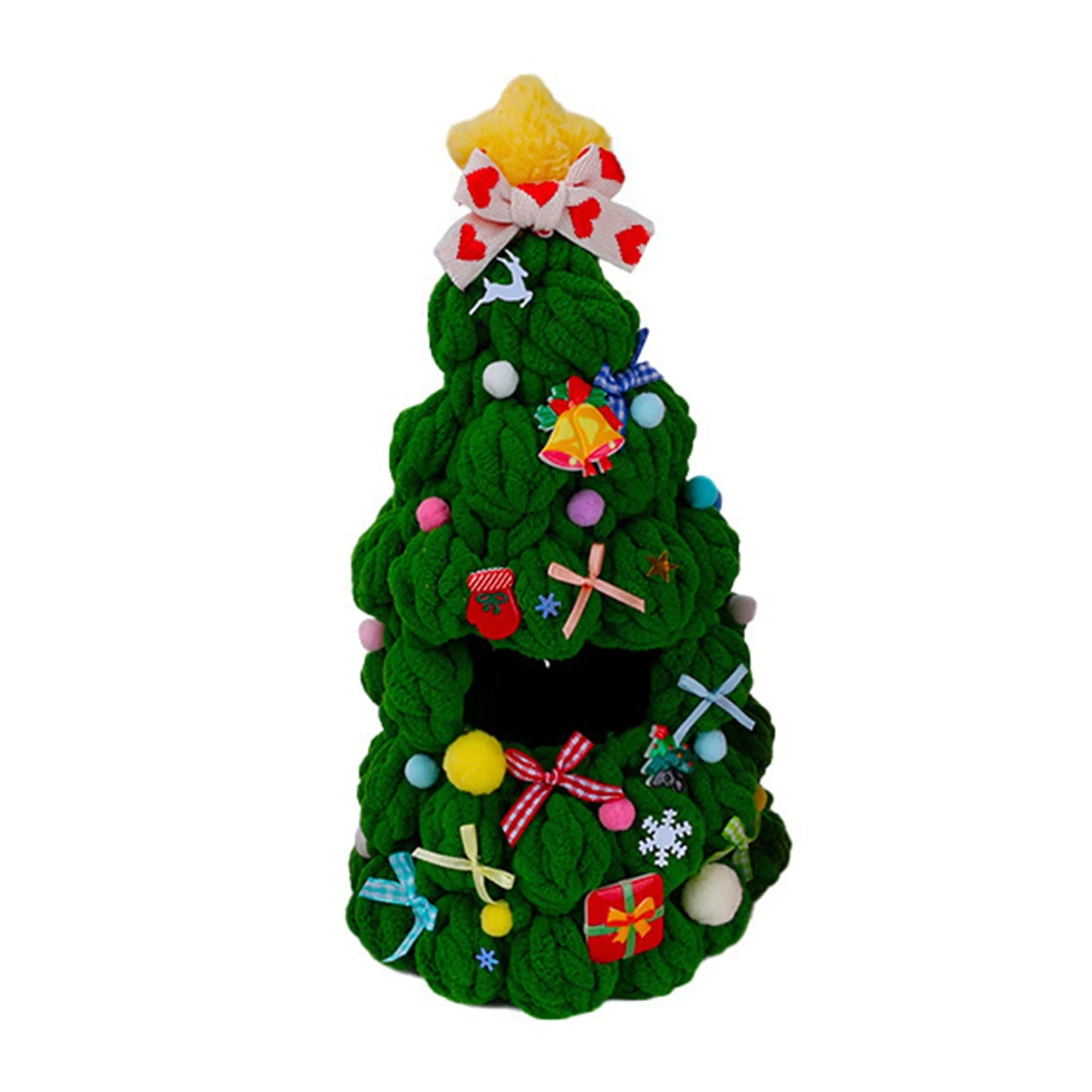 Handmade Crochet Christmas Tree Outfit for 17cm Plush Dolls