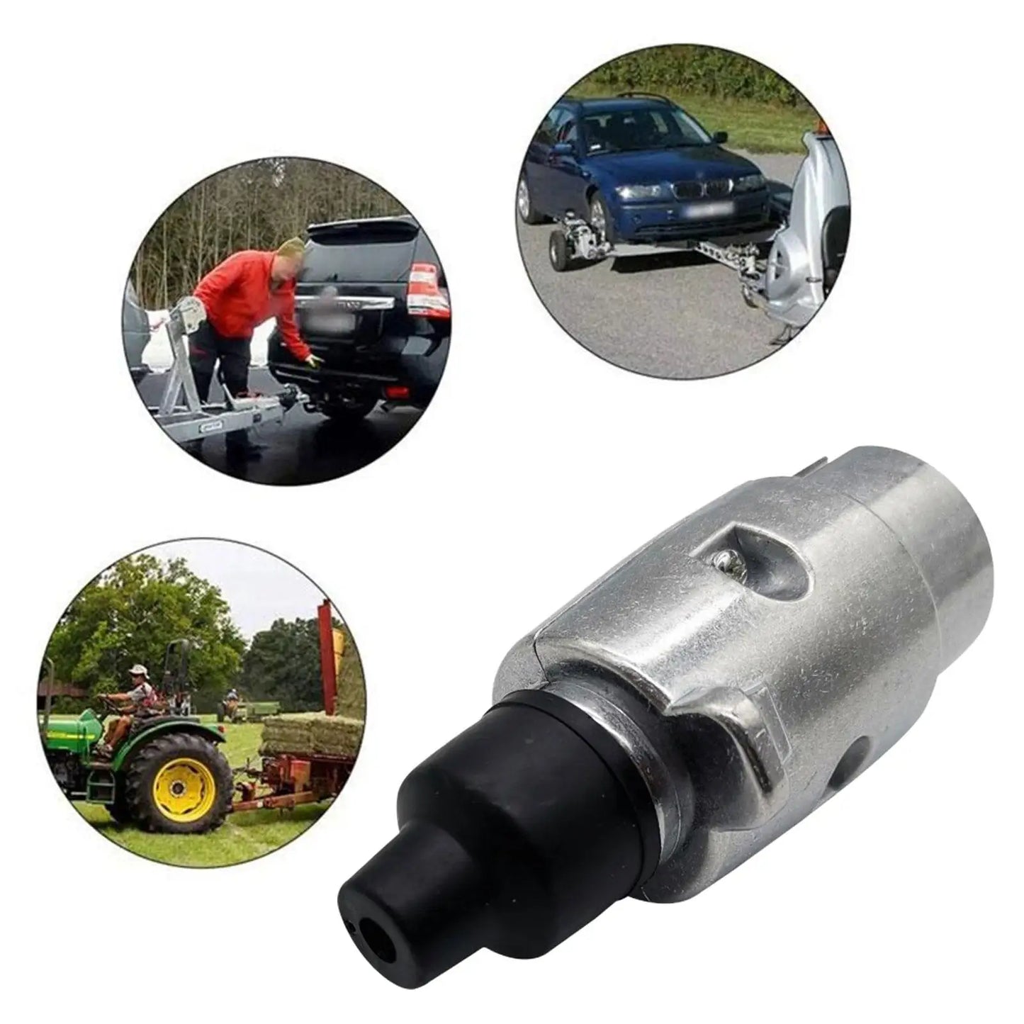 7-Pin Aluminium Trailer Plug – 12V EU Connector for RVs Trailer Connector Plug Peaceful Pleasures Health and Wellness