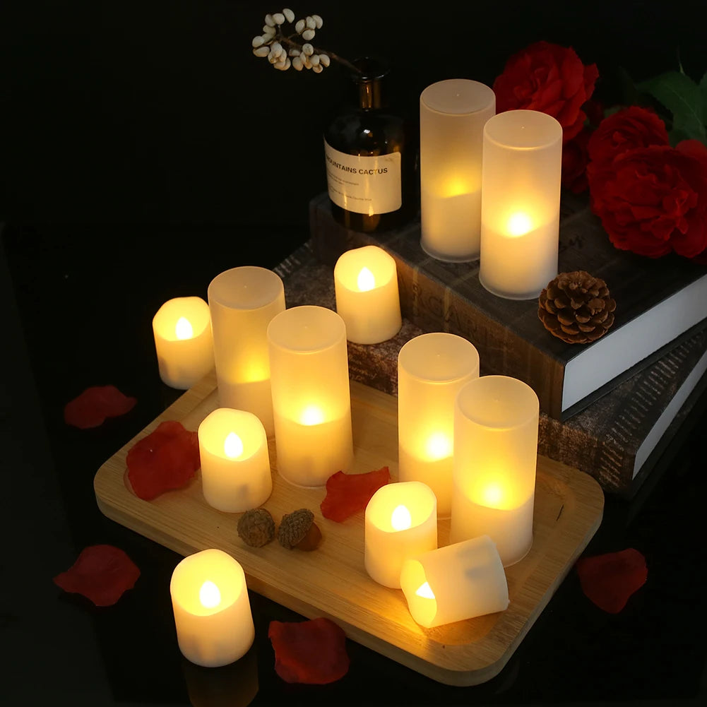 6 Pack USB Rechargeable Flameless Candles with Remote Realistic Battery Operated LED Votive Tea Lights Electric Fake Candle Peaceful Pleasures Health and Wellness