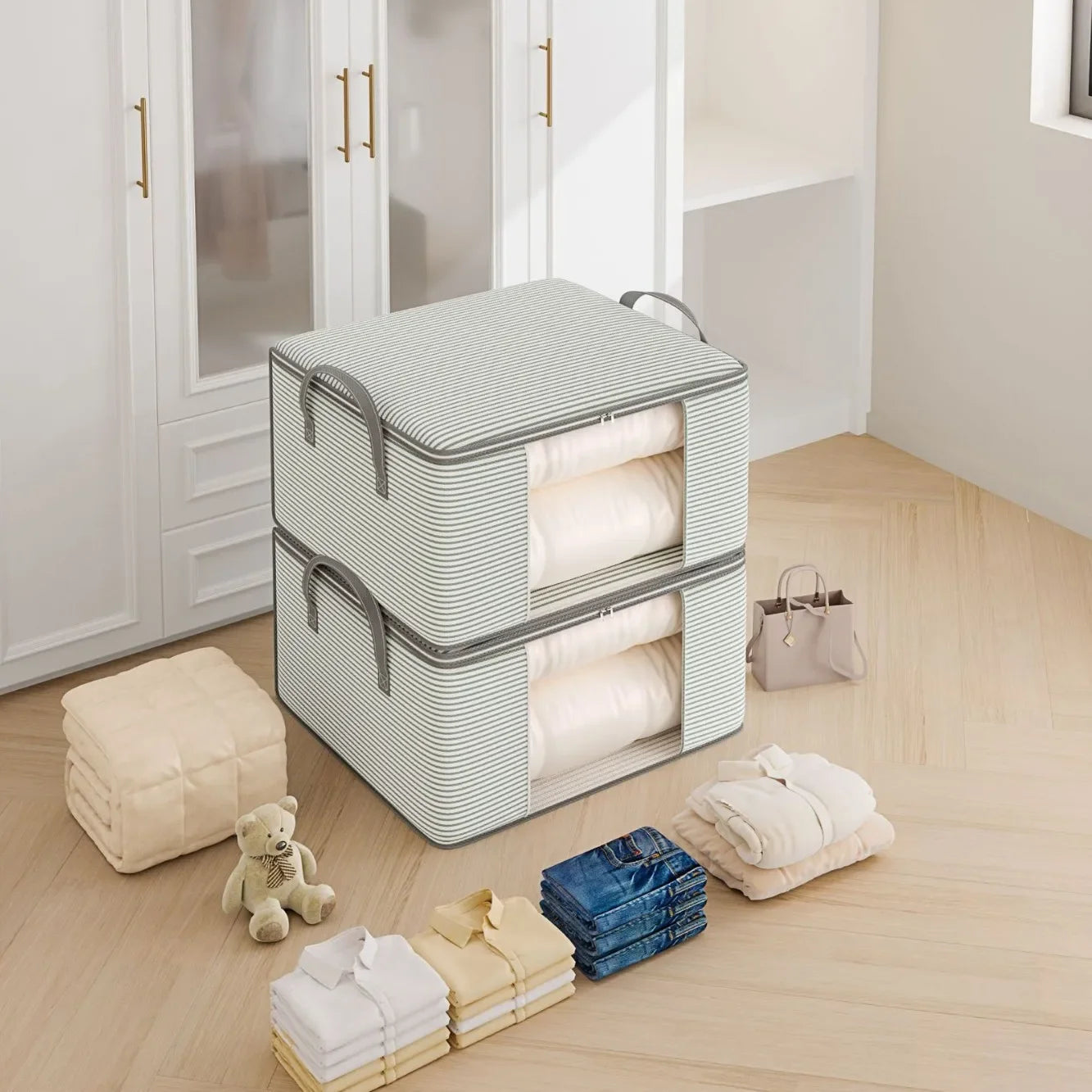 Large Comforter Storage Bag – Foldable Mothproof Organizer