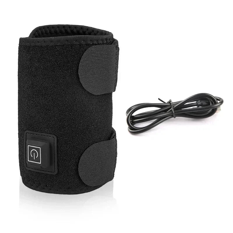 2/1PCS Electric Heated Knee Massager Brace Adjustable 3 Gear Temperature Elbow Protector Hot Compress Shoulder Protective Belt Peaceful Pleasures Health and Wellness Black 2PCS