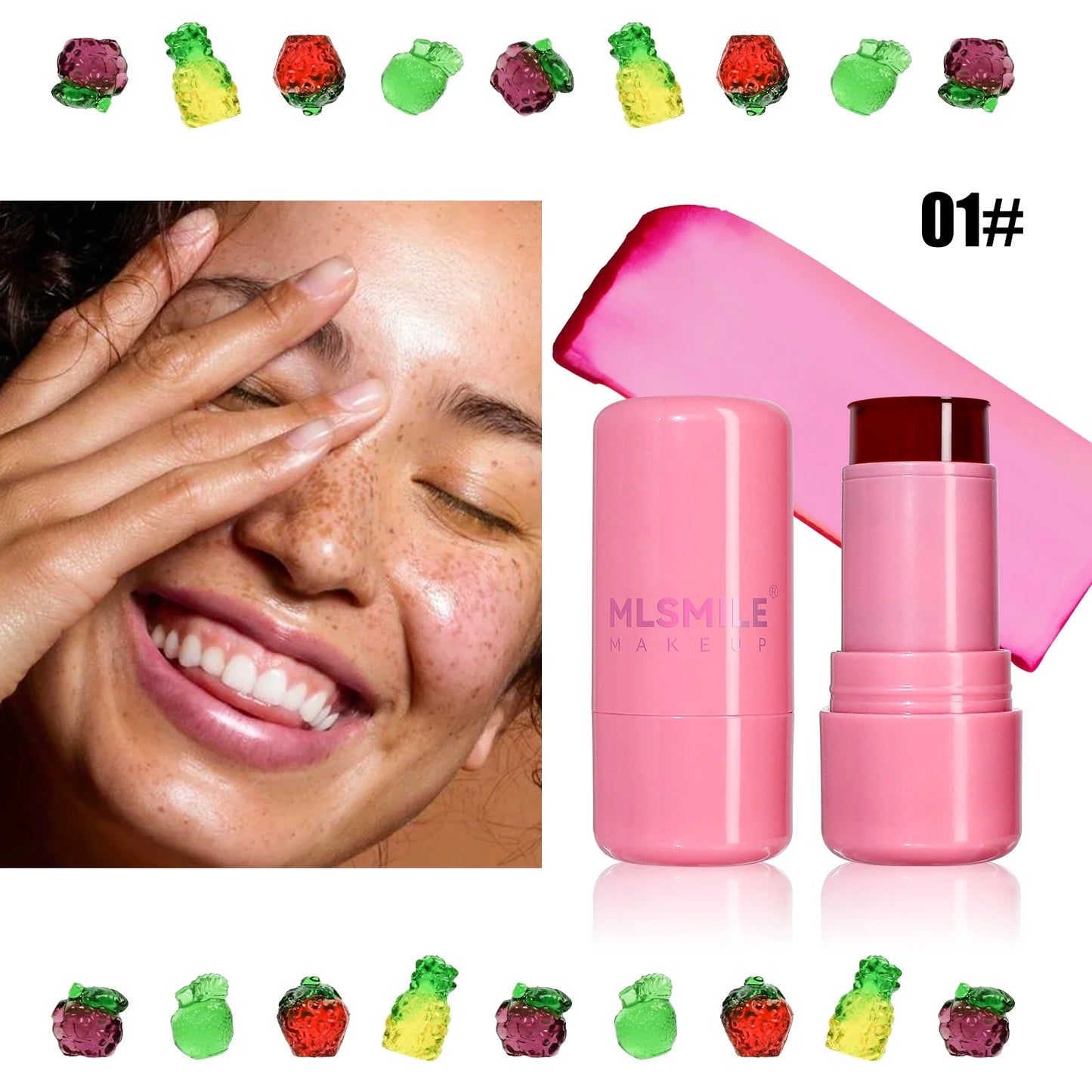 MLSMILE 2-in-1 Jelly Blush & Lip Tint Stick | Long-Lasting Glow