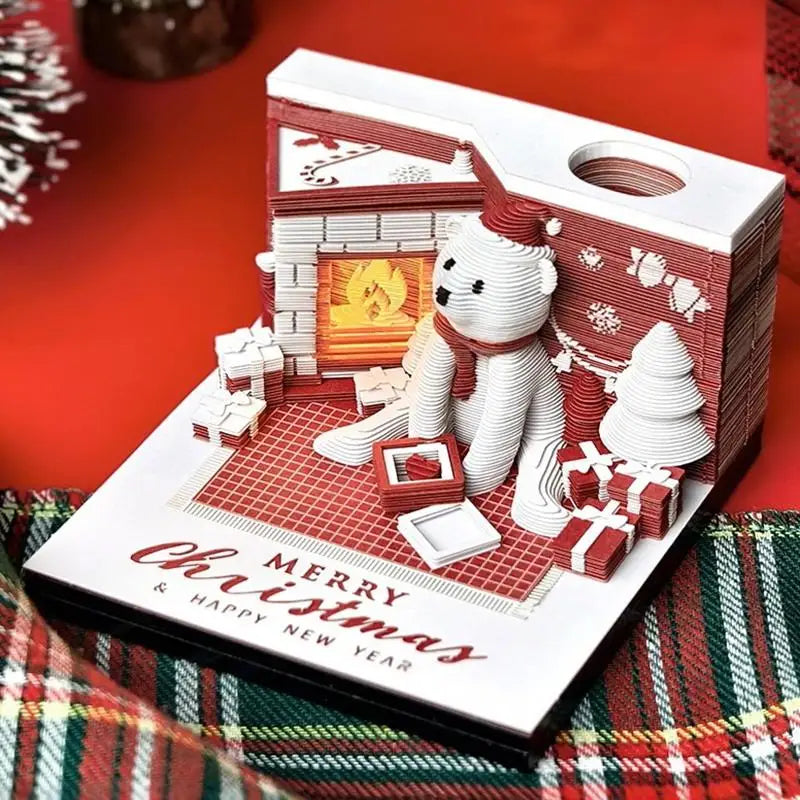 2027 LED Desk Calendar – 3D Tear-Away Paper Carving Art Decor