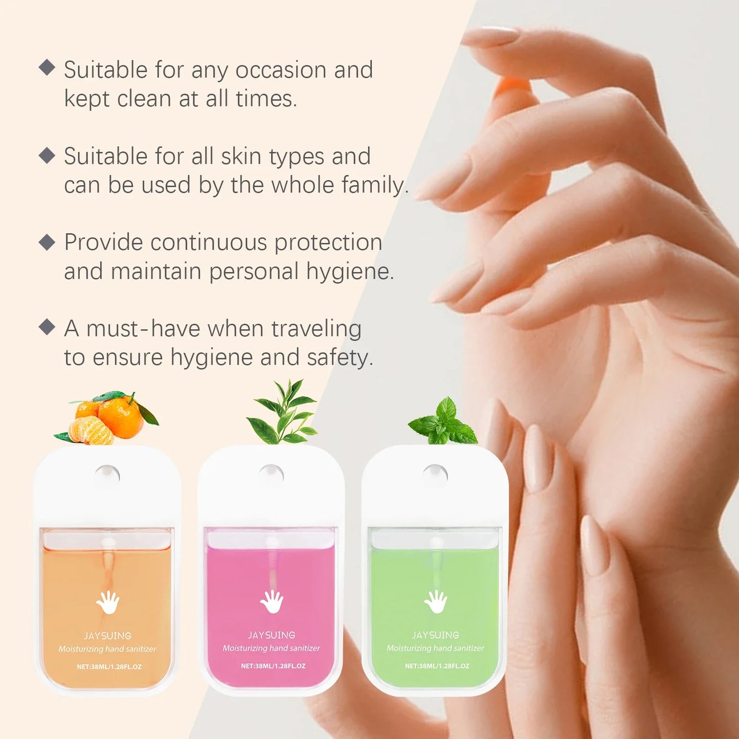 Jaysuing Hand Sanitizer Spray Lasting Fragrance Gentle Cleaning Does Not Hurt Hands Keep Clean Portable Citrus Hand Sanitizer Peaceful Pleasures Health and Wellness