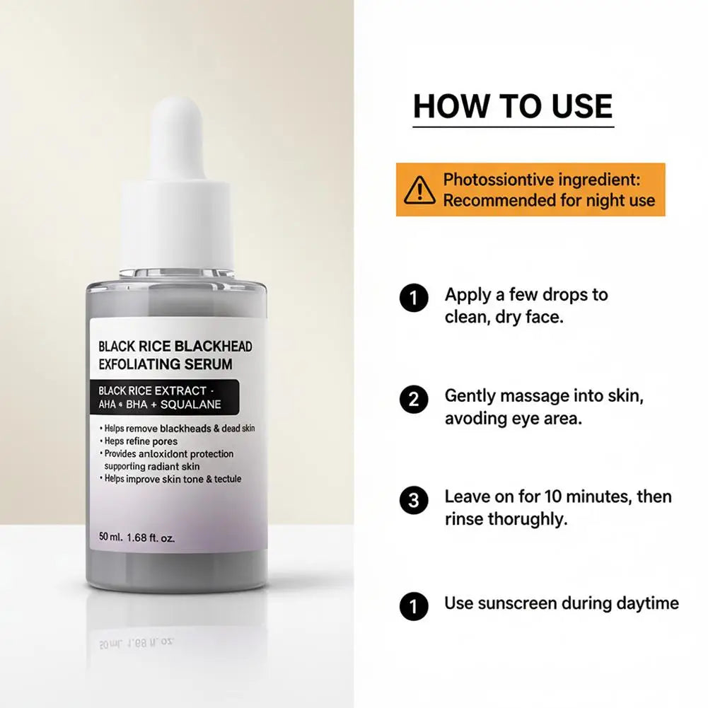 Exfoliating Serum Duo 50ml Korean Serum Drops White Rice Whitehead Black Rice Blackhead Essence Help Remove Blackheads Dead Skin Peaceful Pleasures Health and Wellness