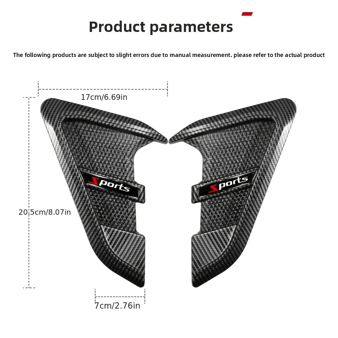 2pcs Car Fender Air Vent Wing Stickers – TPU Sport Decals