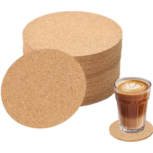 2/4/6Pcs Round Cork Coasters, Wooden Thick Drink Coasters, Heat Resistant Bar Coasters for Kitchen Restaurant Home Bar Cafe Peaceful Pleasures Health and Wellness