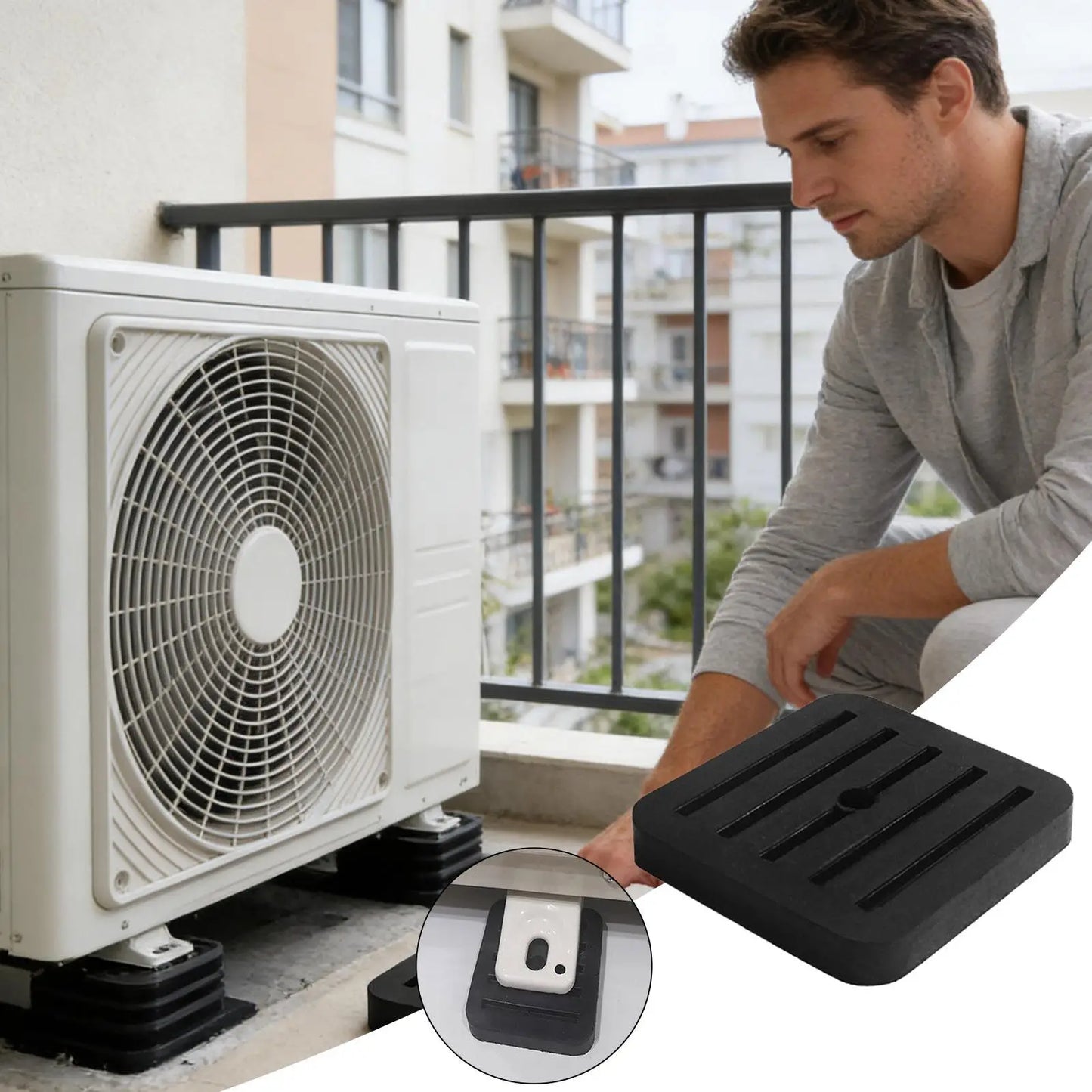 4-Pack AC Unit Vibration Damper Pads | Universal Noise Absorbing