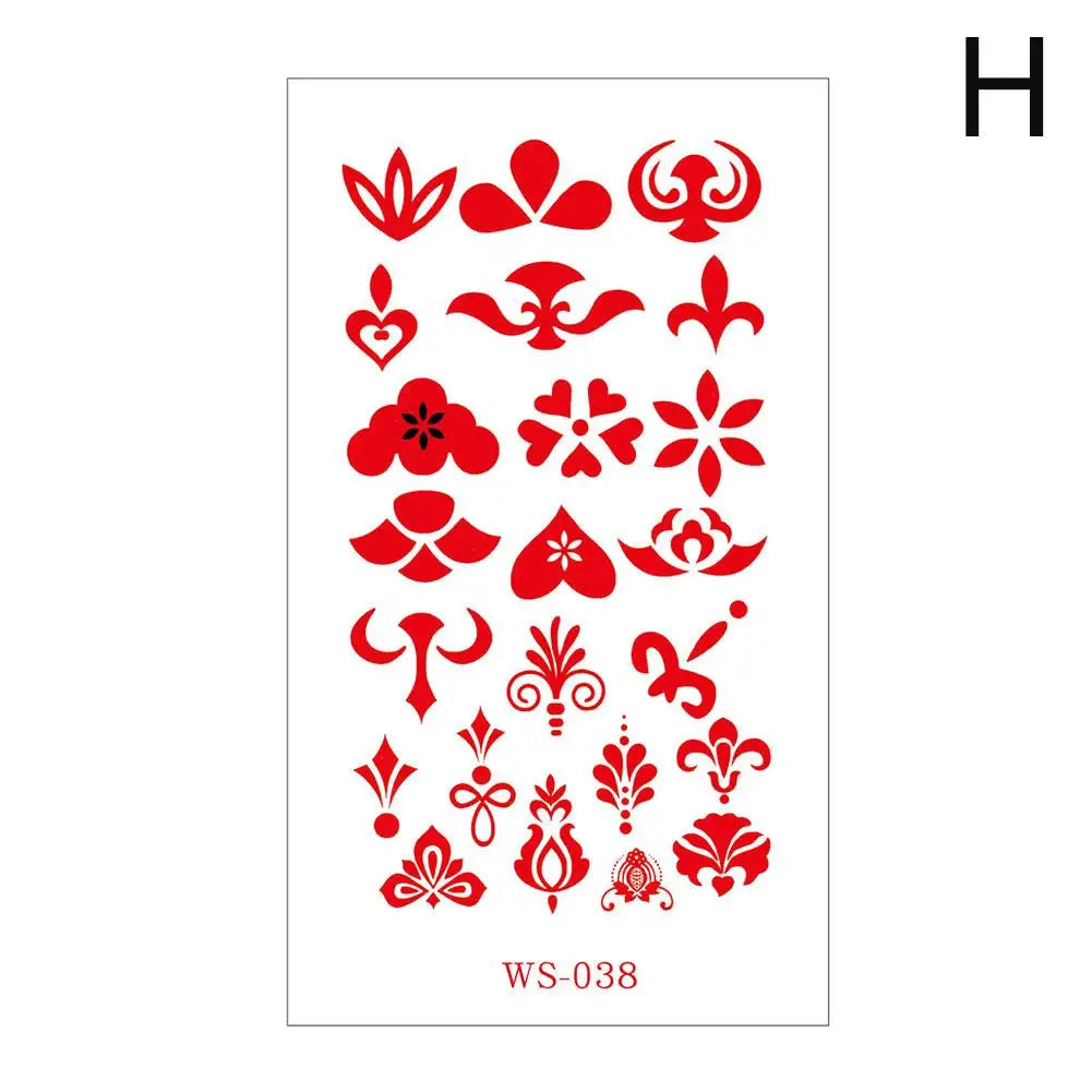 Chinese Ancient Style Forehead Temporary Tattoo Stickers | 15 Designs
