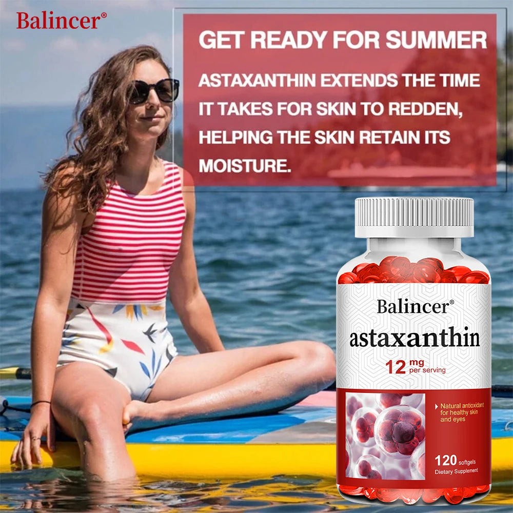 Astaxanthin 12mg - Supports Eye Health, Joint Health, Internal Circulation, Skin Health, Boosts Immunity, Improves Digestion Peaceful Pleasures Health and Wellness