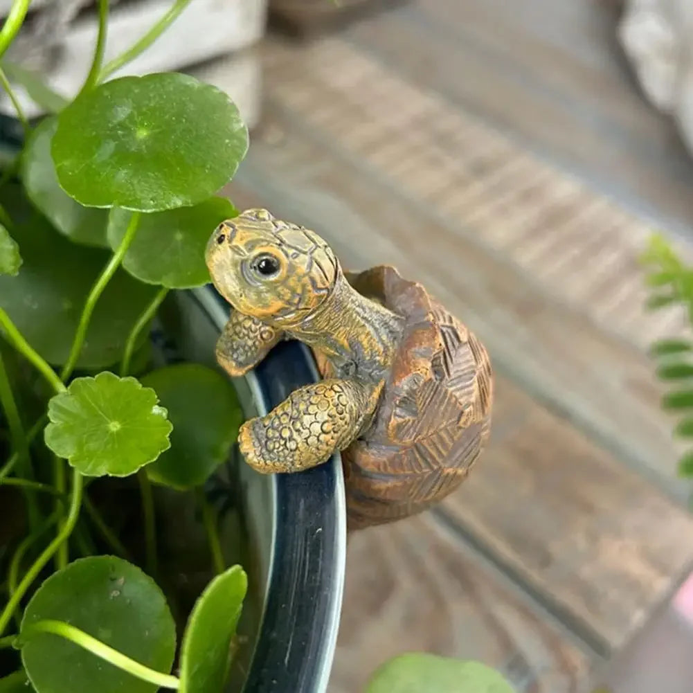 1/2Pcs Creative Simulation of Small Turtles Resin Crafts Gardening Balcony Flower Pot Decoration Home Fish Tank Small Ornaments Peaceful Pleasures Health and Wellness