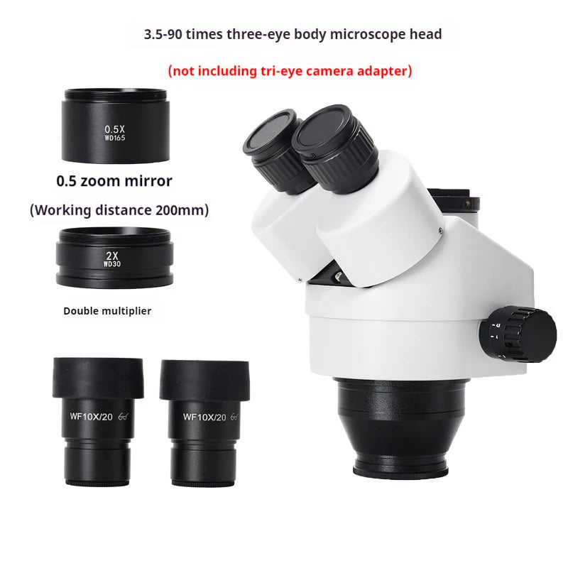7-45X White Three Eye Binocular Microscope Lens Head Continuously Variable Magnification Peaceful Pleasures Health and Wellness 5
