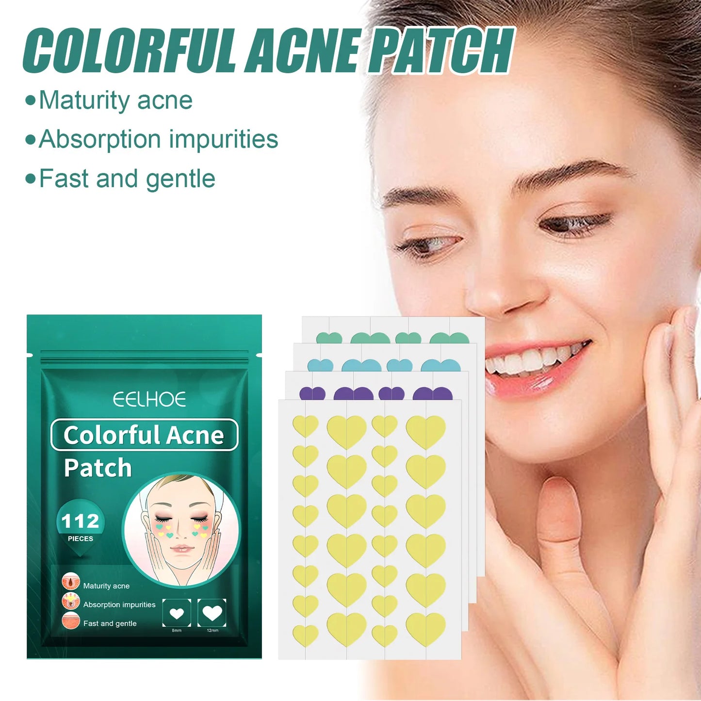 EELHOE Salicylic Acid Acne Patches 112pcs | Pimple Stickers