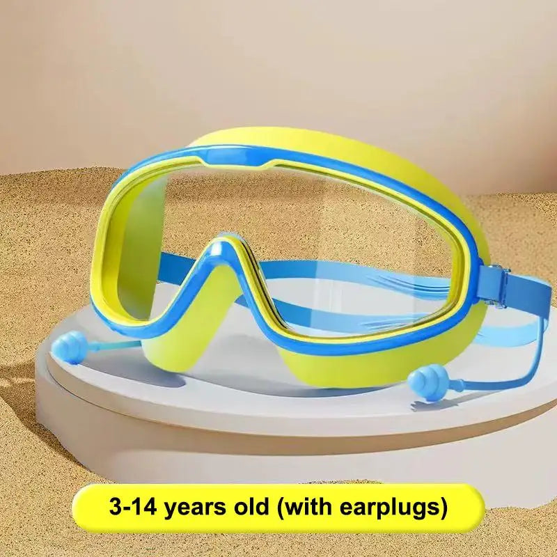 Kids Anti-Fog Swim Goggles | Big Frame HD Swimming Glasses Kids Swim Goggles Peaceful Pleasures Health and Wellness Green