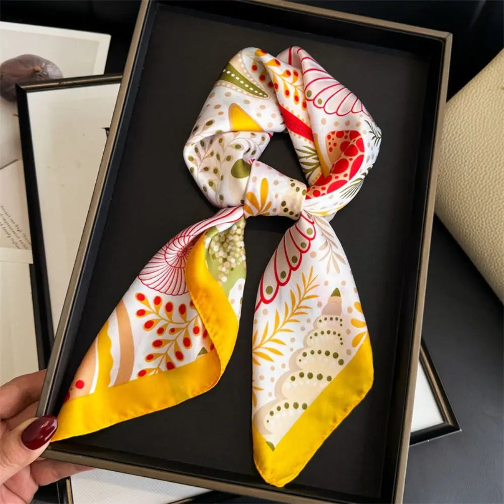Y2K Starfish Shell Print Satin Square Scarf | 70x70cm Satin Square Scarf Peaceful Pleasures Health and Wellness