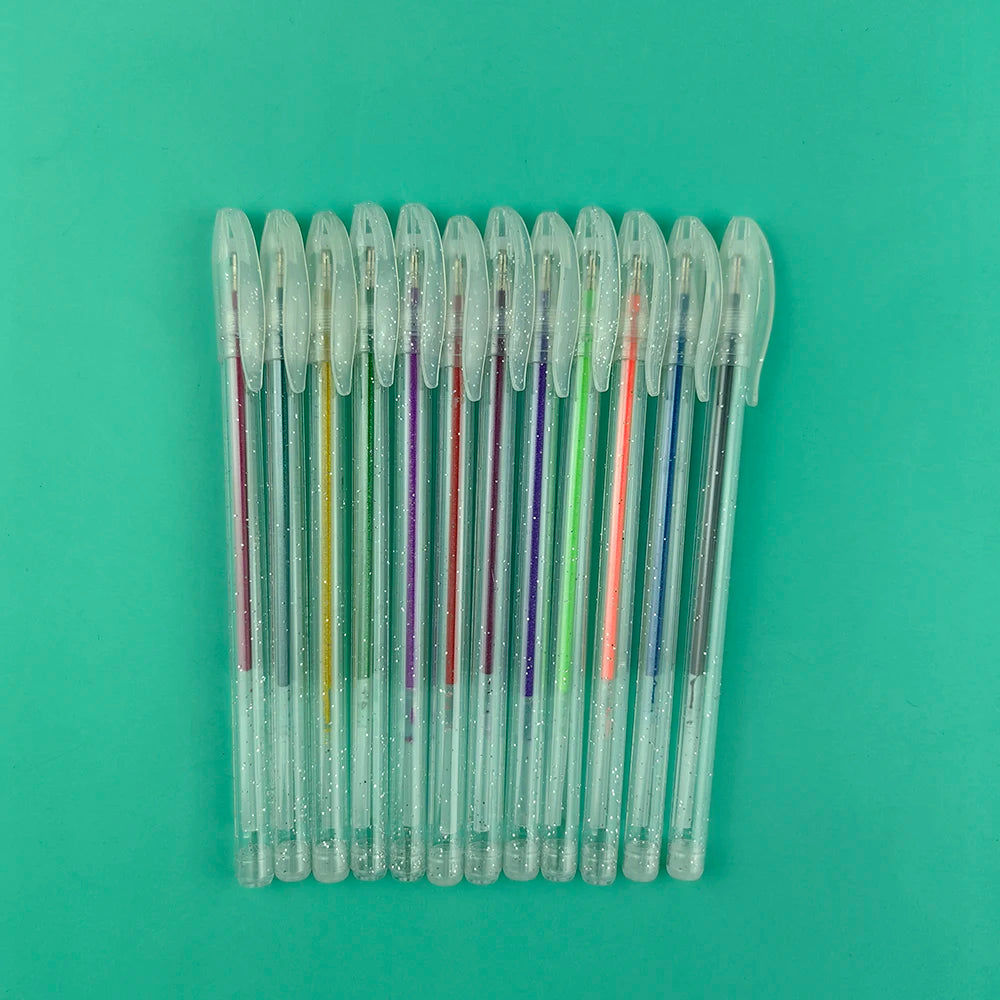 Glitter Gel Pen Set 8/12/18-Piece | 48 Colors Water-Based Ink