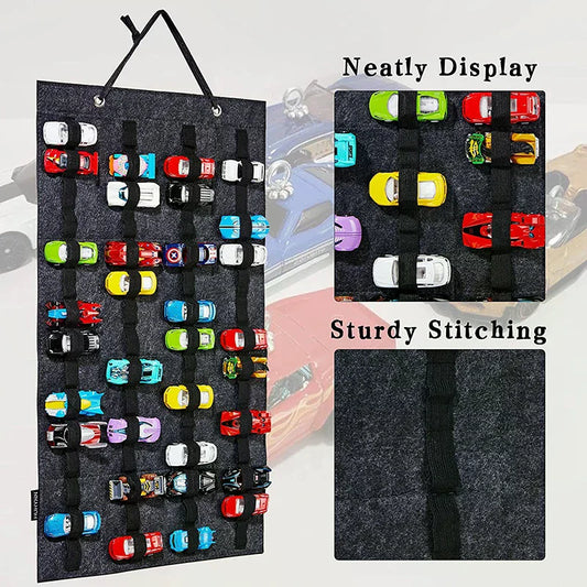 Wall Hanging Toy Car Organizer – Large Capacity Storage Bag Toy Car Organizer Peaceful Pleasures Health and Wellness
