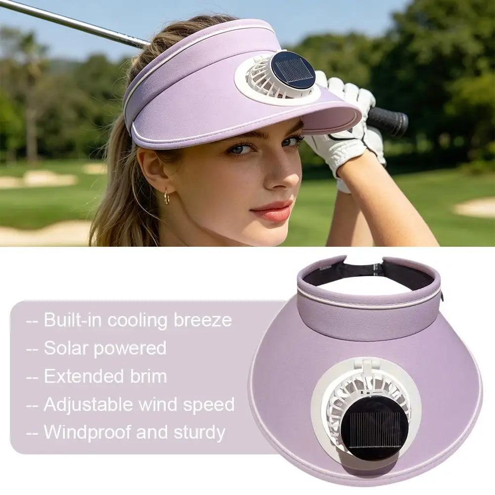 Sun hat with fan Adjustable Fan Speeds Wide Brim Sun Hat Outdoor Visor Hat Sunshade Beach Sunshade Hat Women Peaceful Pleasures Health and Wellness