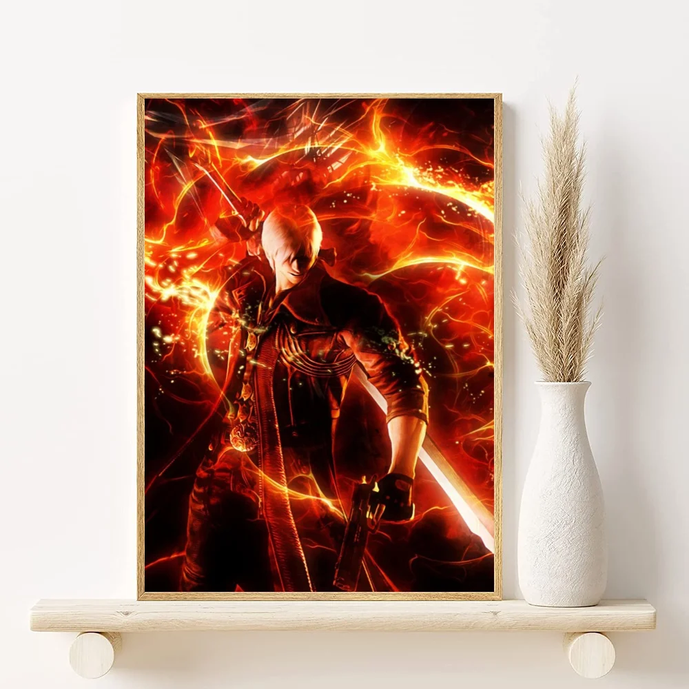 Devil May Cry Anime Poster HD Waterproof PVC Wall Art Decor Anime Wall Poster Peaceful Pleasures Health and Wellness z28 21X30cmNoframe