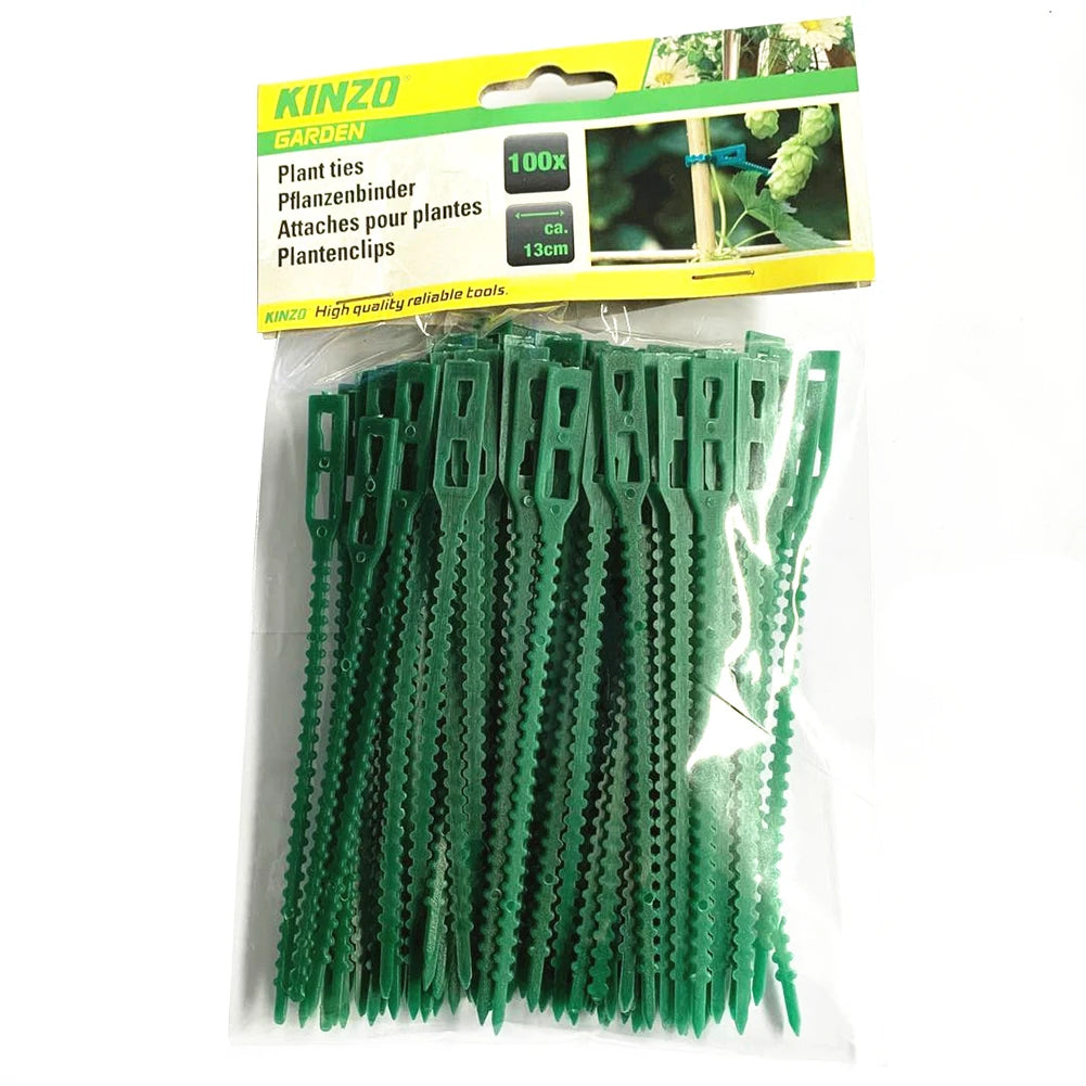 100-Pack Reusable Garden Plant Ties – Green Zip Ties Peaceful Pleasures Health and Wellness