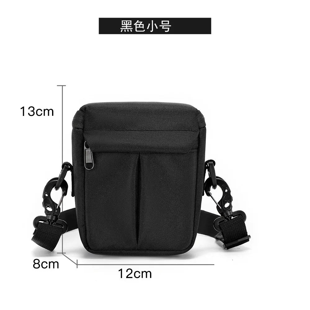 Durable Protective Bag Camera Bags Waist Pouch Single-Shoulder DSLR Pouch Lightweight Nylon Camera Lens Case Outdoor Travel Peaceful Pleasures Health and Wellness Black small