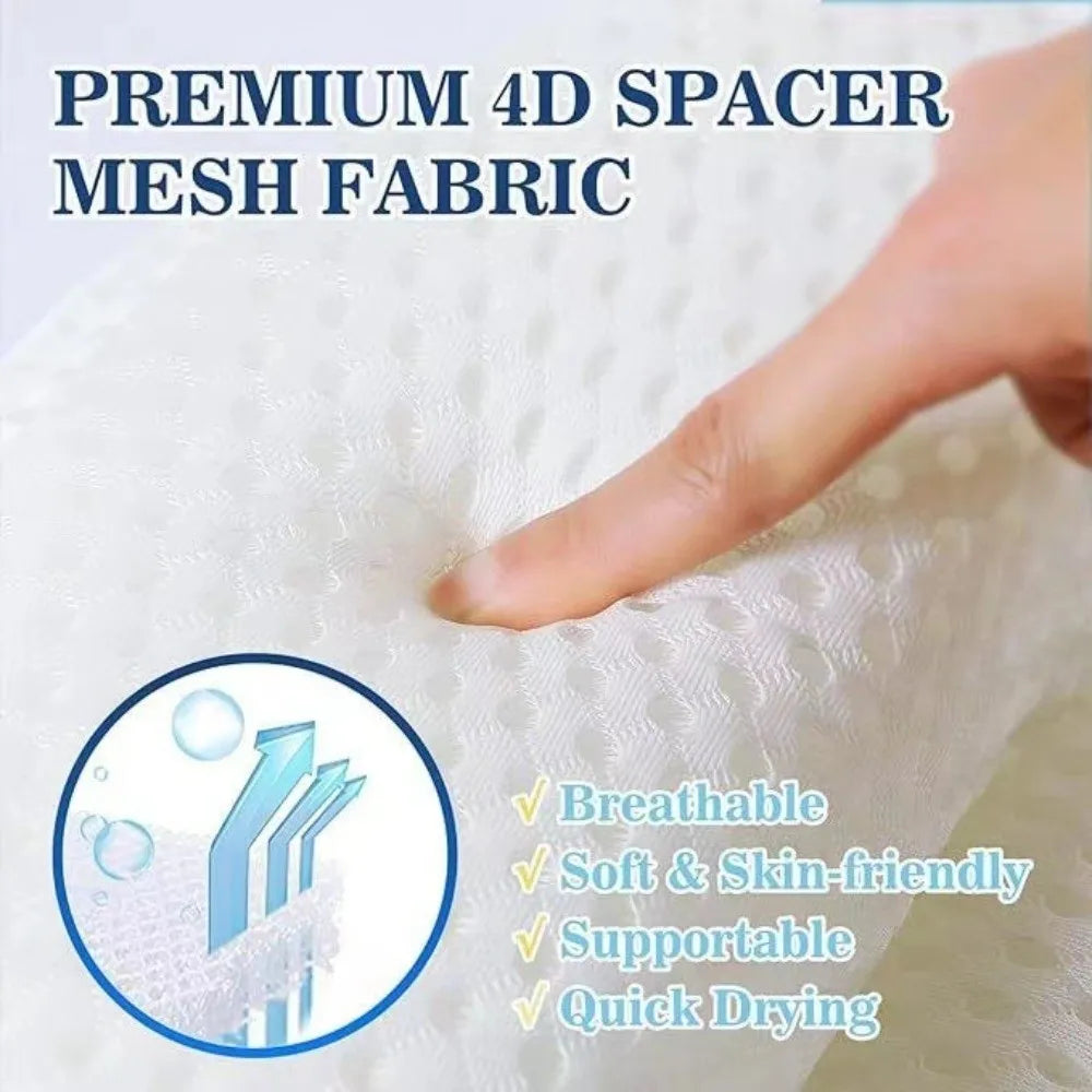 4D Mesh Bath Pillow – Non-Slip Suction Cups & Neck Support