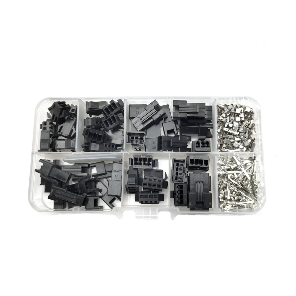 25 Sets in Box SM2.54 2p 3p 4p 2.54mm Pitch Male / Female Pin Header Crimp Terminal Connector Assortment Kit Peaceful Pleasures Health and Wellness