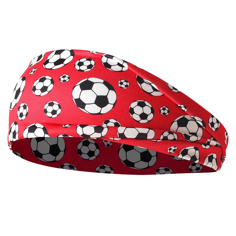 Women's Soccer Print Sports Headband | Elastic Sweatband