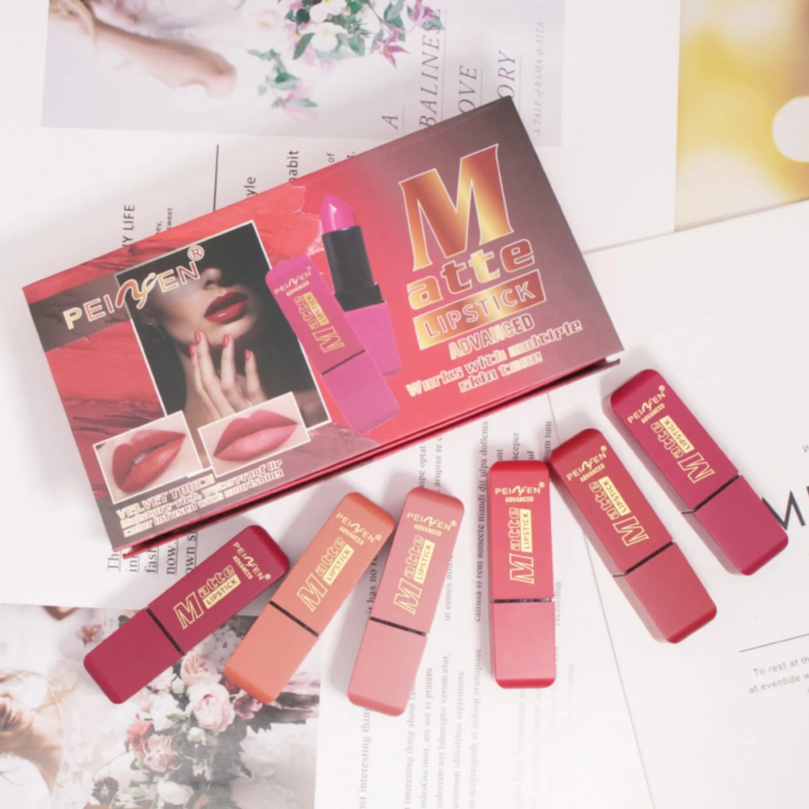 Matte Lipstick Set with 6 Waterproof Colors Peaceful Pleasures Health and Wellness