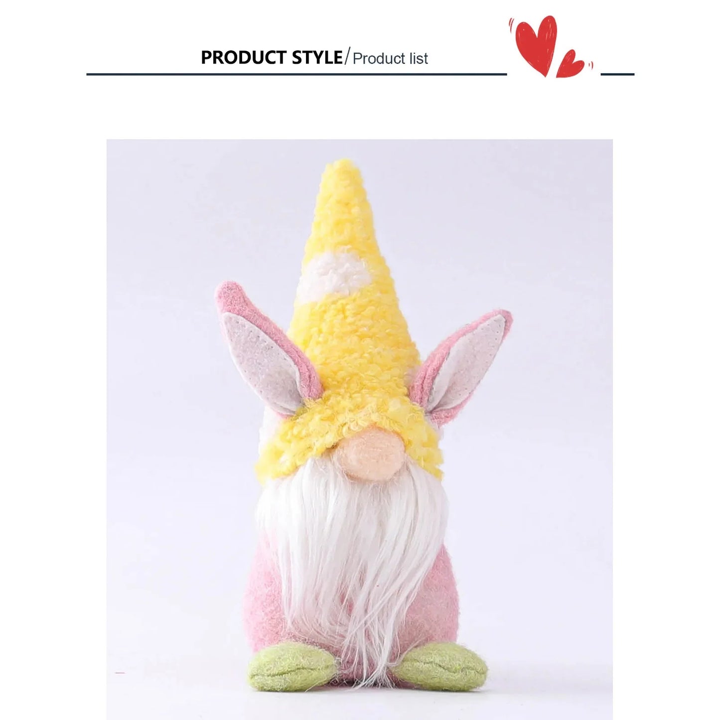 Easter Gnome Bunny Faceless Doll – Handmade Spring Decor Gift