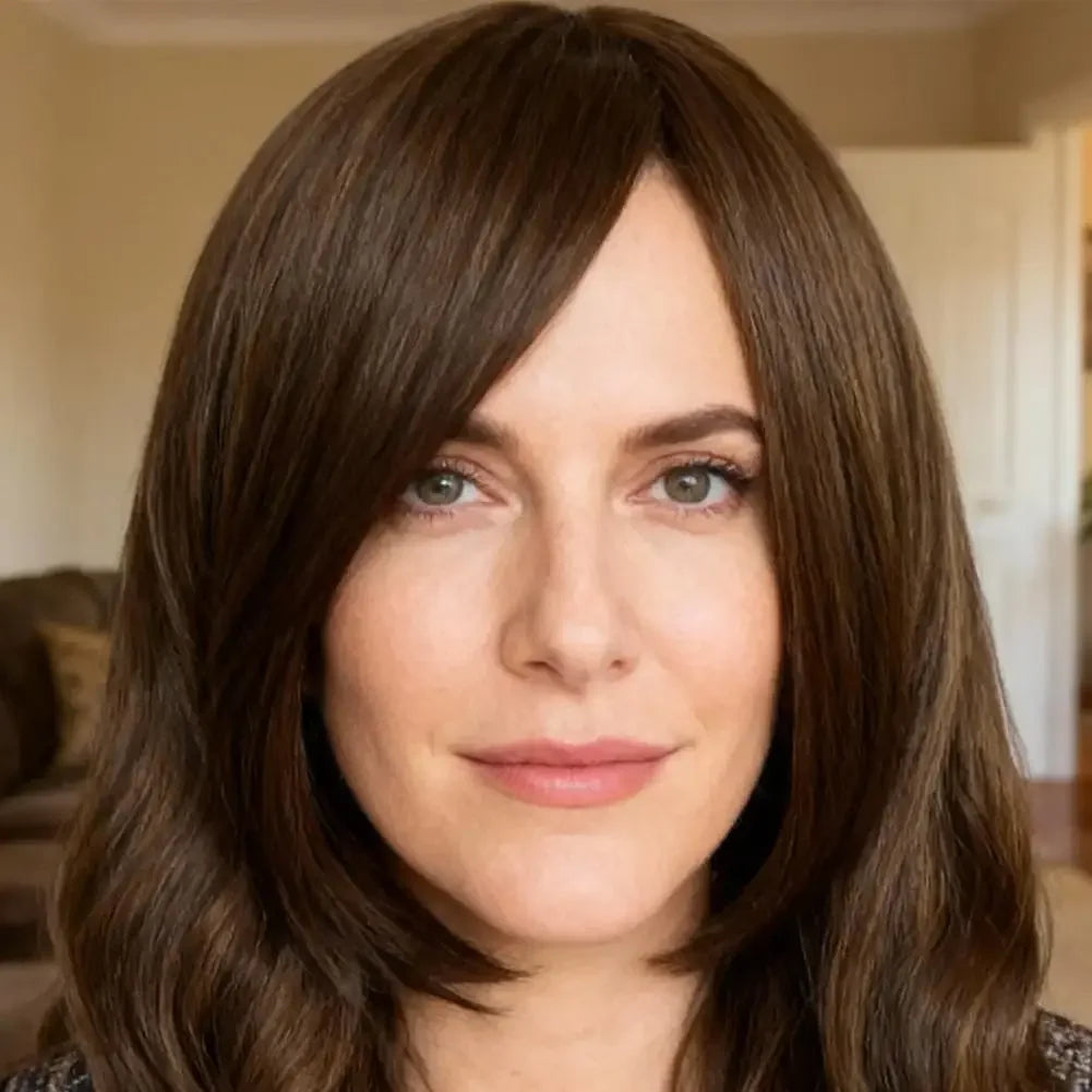 Women Long Wavy Cosplay Wig 80cm Brown Natural Looking Synthetic Lace Wig for Lolita Daily Use Party Salon Styling Peaceful Pleasures Health and Wellness