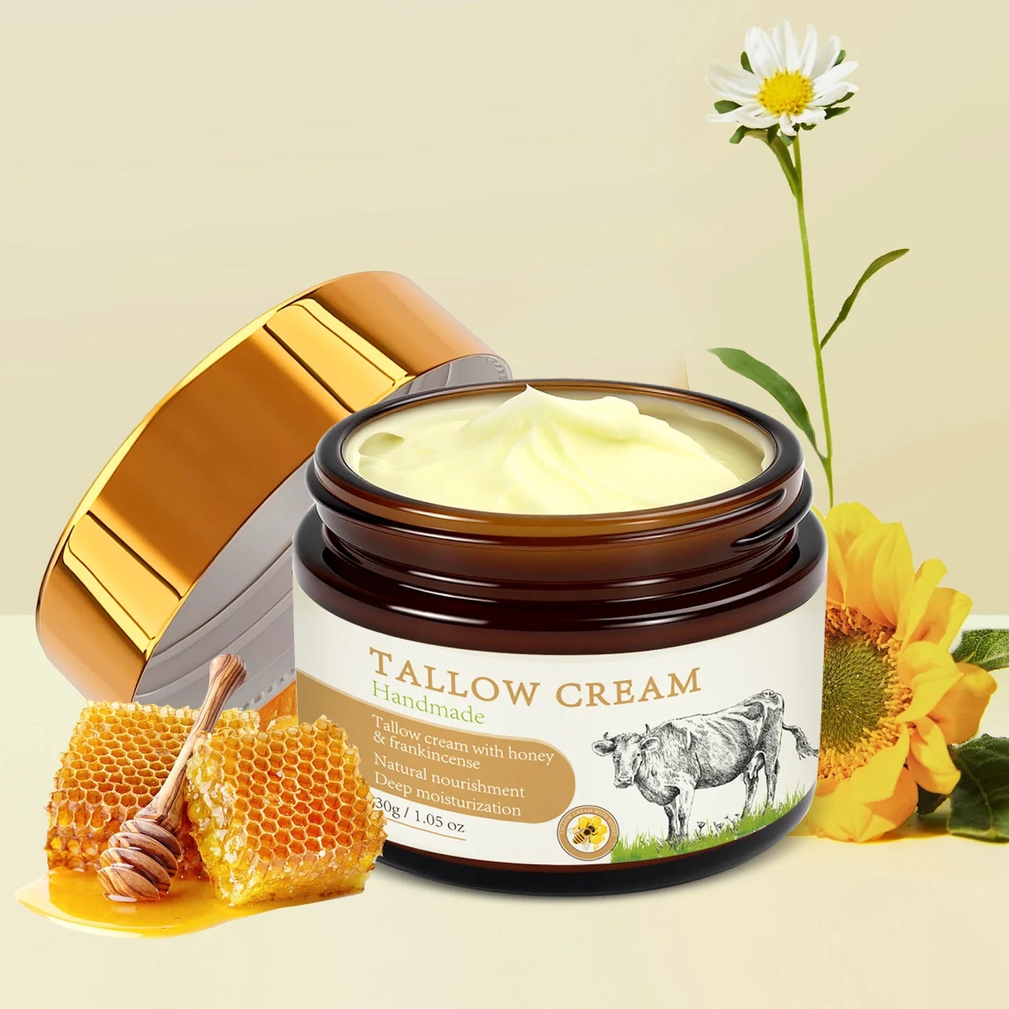 Organic Tallow Balm – Natural Face Moisturizer | YURHERSU 50ml