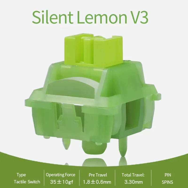 Outemu Silent Peach & Lemon V3 5-Pin Mechanical Switches
