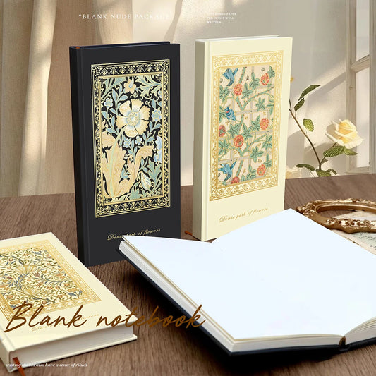 European Retro Notebook Exquisitely Illustrated Aesthetic Diary Thick Peaceful Pleasures Health and Wellness