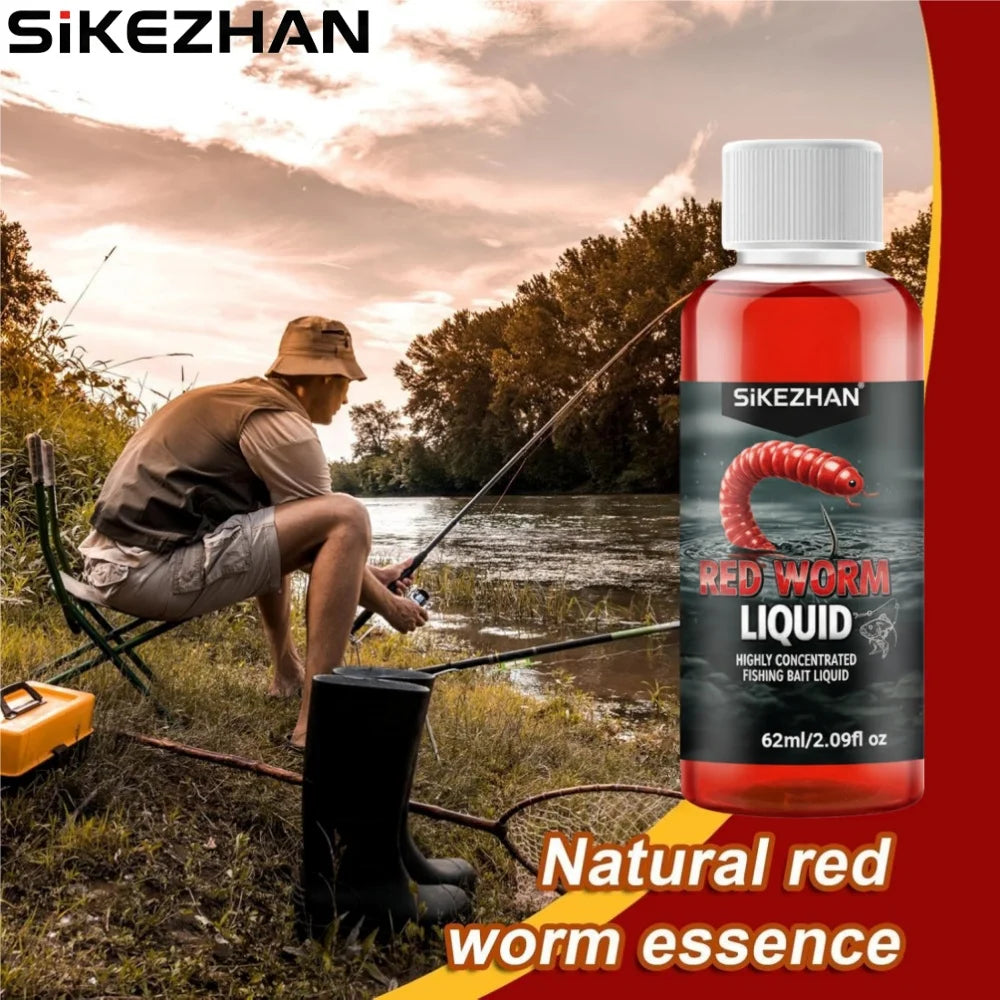 Red Worm Liquid Bait Additive 62ML High Concentration Fish Attractant Lure Oil for Freshwater Saltwater River Lake Carp Bass Peaceful Pleasures Health and Wellness
