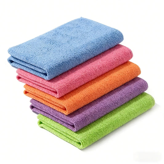 5-Pack 500GSM Dual-Sided Microfiber Towels – Car & Kitchen Microfiber Cleaning Towels Peaceful Pleasures Health and Wellness Mixed Color 5Pcs