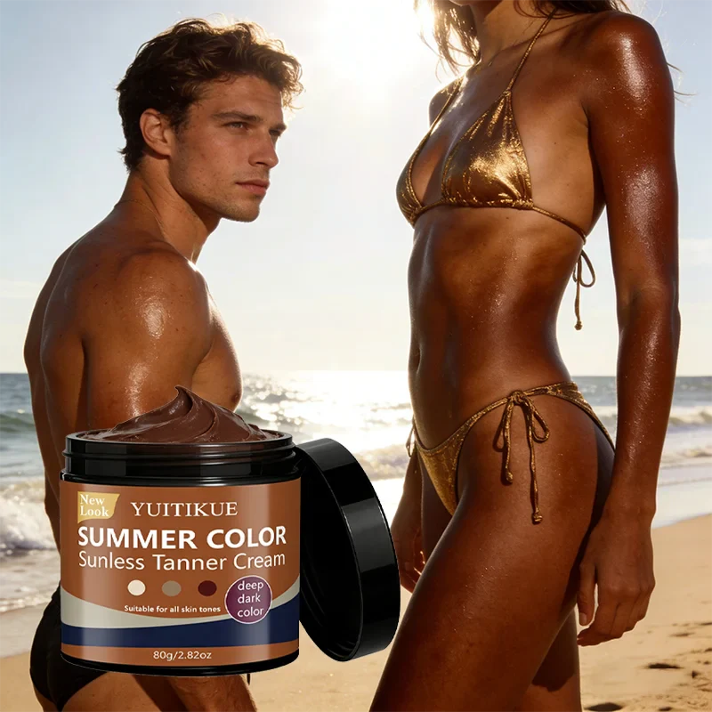 YUITIKUE Sunless Self-Tanner Body Cream – Deep Dark Tan 80g