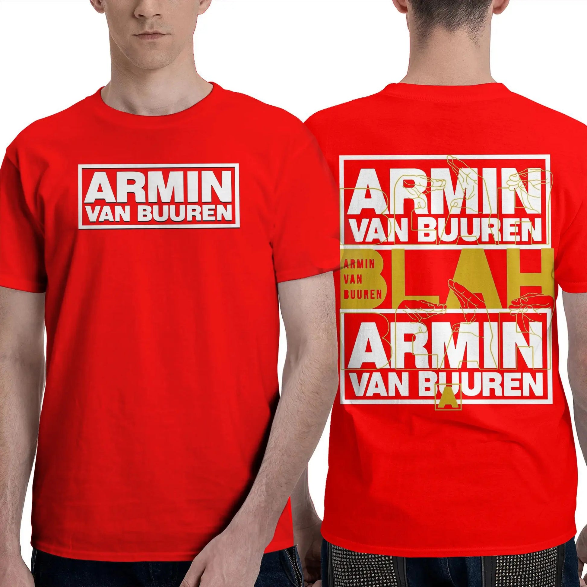 Armin Buuren Men's T Shirts Music Unique Tees Short Sleeve O Neck T-Shirt Cotton Plus Size Tops Peaceful Pleasures Health and Wellness Red 5XL