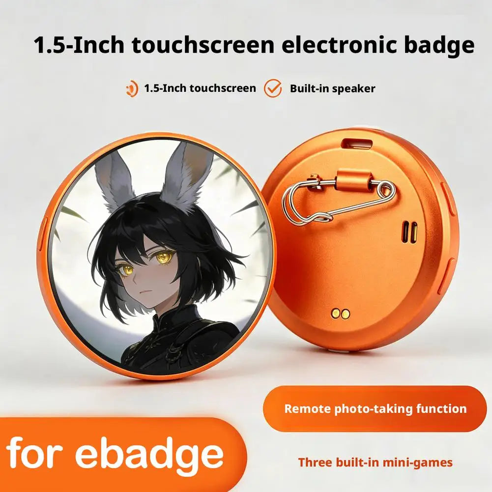Digital LED E-Badge – 1.5" HD Bluetooth Anime Display Pin