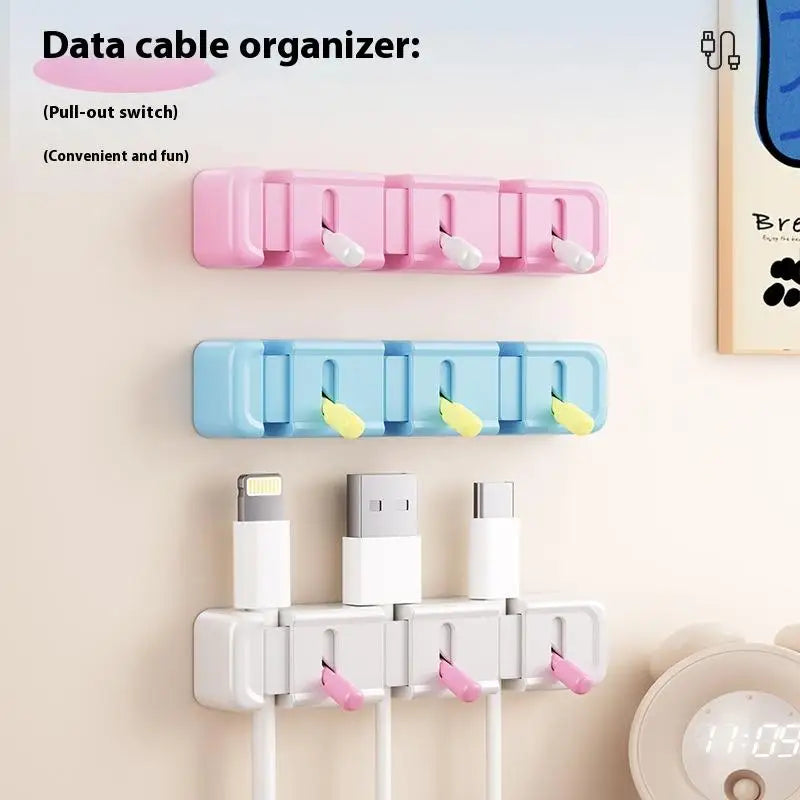 New 1Pcs Charging Cables And Data Wires Accessory Desktop Cable Management Clip Simple No-Drill Edge-Mounted Cord Organizer Peaceful Pleasures Health and Wellness