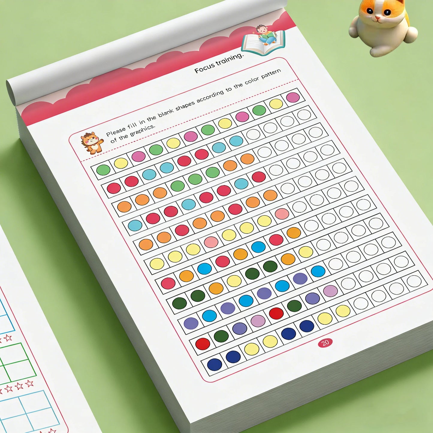 32 Pages Focus Skills Workbook Kids Concentration Training Activity