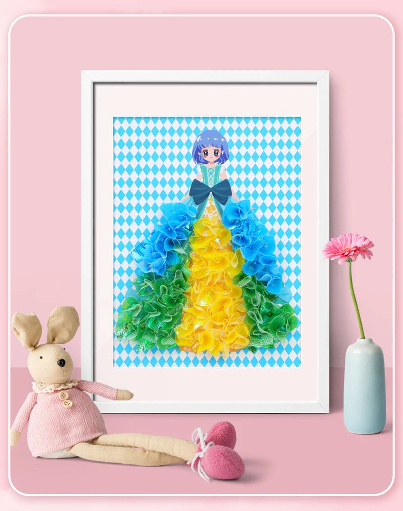 Funny Poke Puncture Painting Fabric Art Frenzy Kids Girls Cartoon