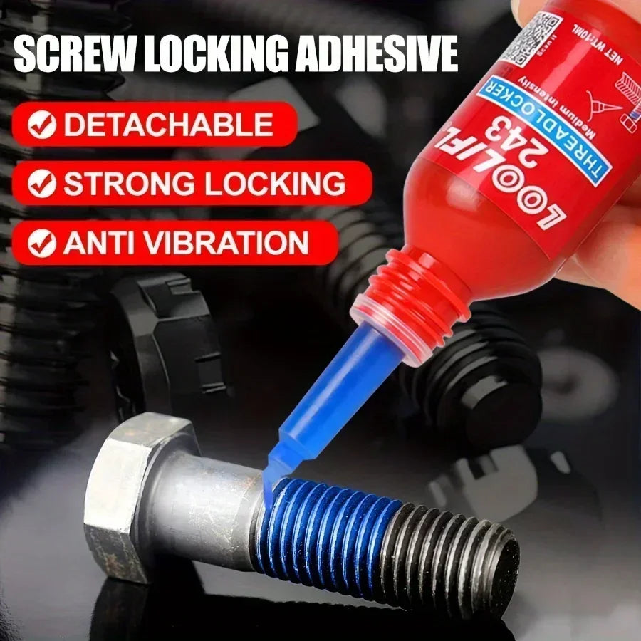 Adhesive 243 Anaerobic Screw Glue Strong Anti-slip Fastening Thread Locker High and Low Strength High-Temperature-Resistant New Peaceful Pleasures Health and Wellness