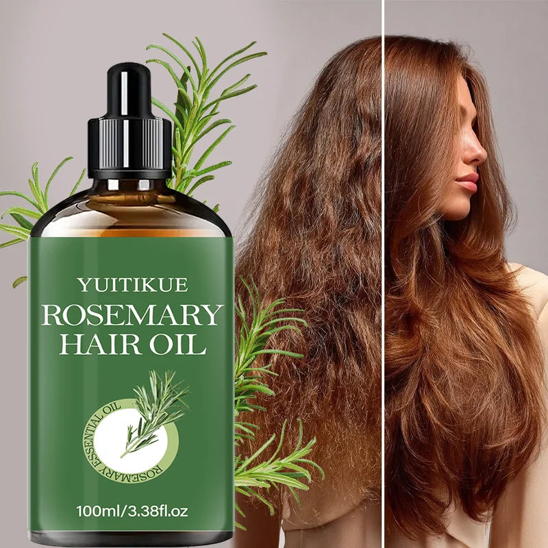 YUITIKUE Rosemary Hair Oil 100ml Natural Essential Oil for Hair Growth Strengthening & Scalp Care Peaceful Pleasures Health and Wellness