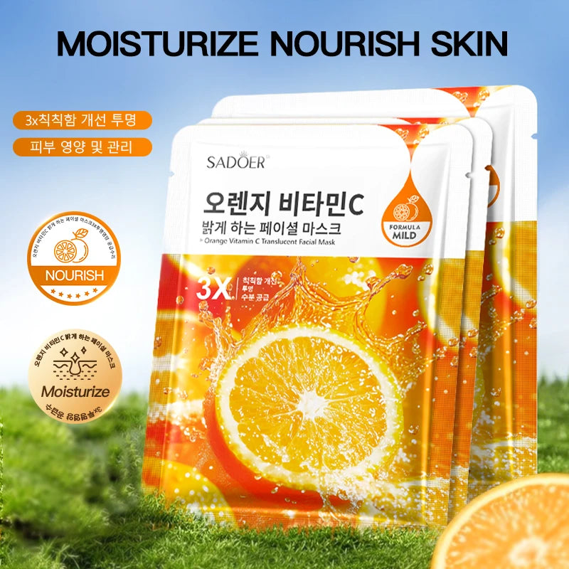 SADOER Fruits Face Mask 8pcs – Anti-Aging & Moisturizing